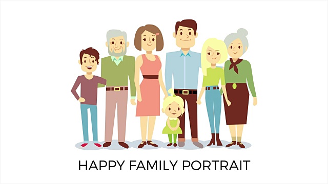 幸福家庭动画人像视频下载