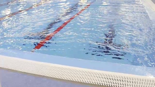 女游泳运动员准备和跳进游泳池视频下载