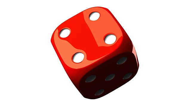 白色背景上的红色骰子视频素材