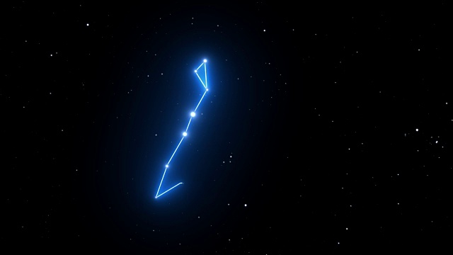 双鱼座在一个美丽的星空背景视频下载