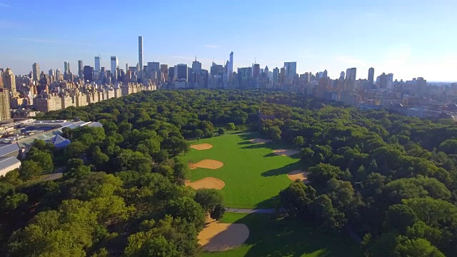纽约中央公园的航拍镜头视频素材