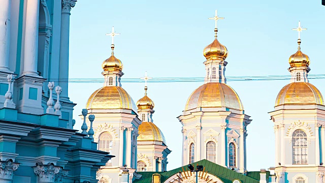 东正教堂。圣彼得堡。俄罗斯。间隔拍摄视频素材