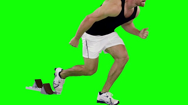 运动员从起跑线上跑出来视频素材