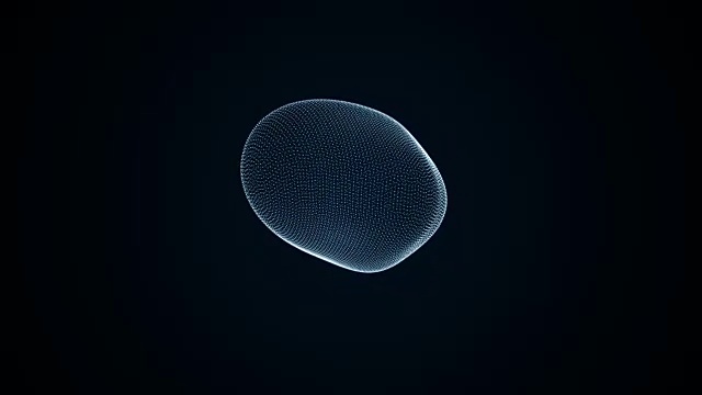 非晶态球体的变形，球形起伏，未来形状的抽象动画视频素材