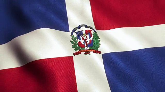 多米尼加共和国旗帜视频循环- 4K视频下载