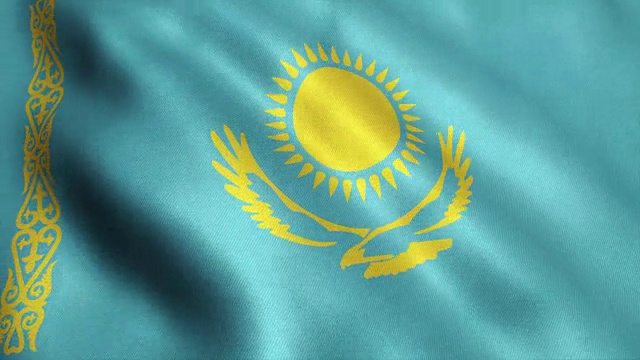 哈萨克斯坦国旗视频循环- 4K视频素材