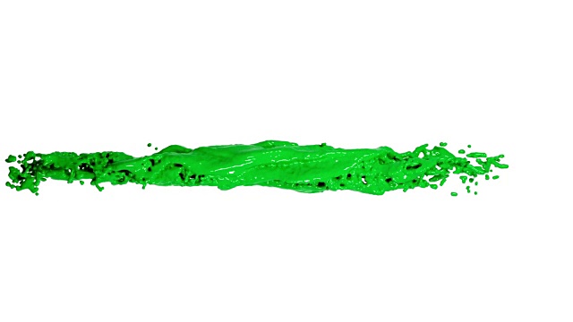 绿色强劲的旋转液体流。颜色的漆视频素材