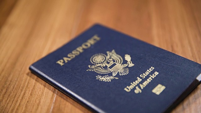 美国护照摄影，浅景深视频素材