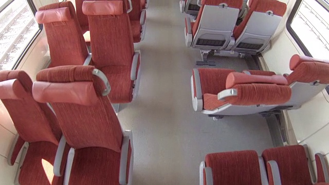 HD -火车车厢里的椅子视频下载