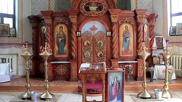 小东正教教堂的内部视频素材