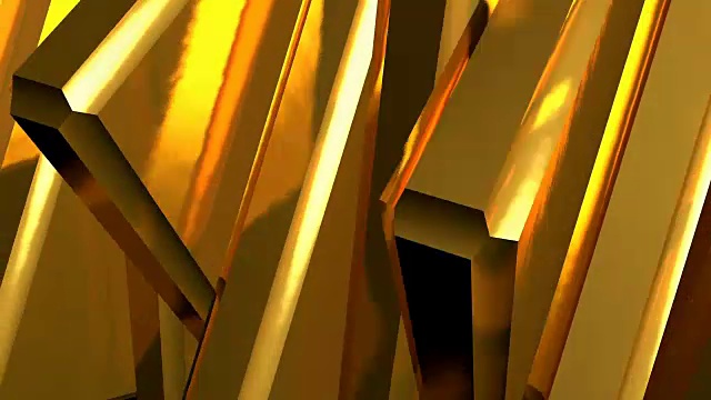 抽象背景的旋转金钢盒与反射视频素材