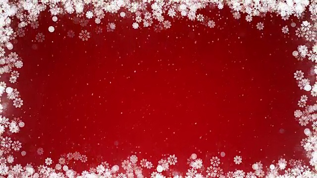圣诞贺卡框架与雪花在红色的背景。视频素材