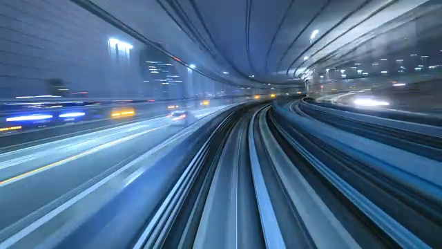 在日本东京行驶的火车的时间流逝视频素材