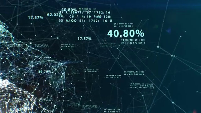 三维动画的抽象全球商业网络飞行数字，点和线。数字技术的概念。毛圈。HD 1080。视频购买