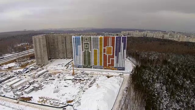 城市里的建筑工地视频素材