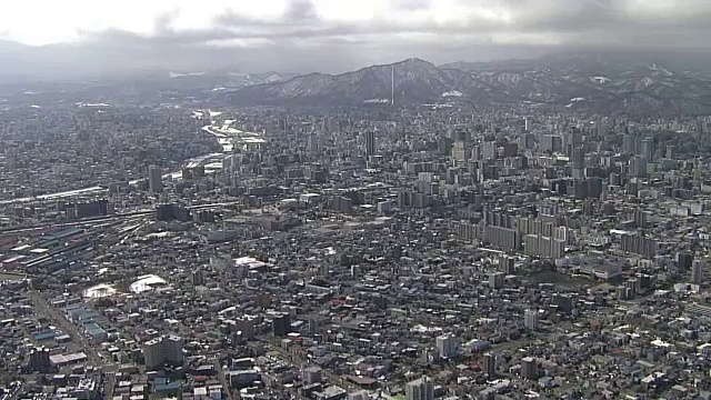 航空，札幌市和北海道莫伊和山，日本视频素材