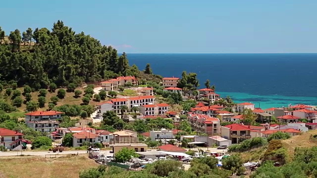 尼亚斯基尼村，卡珊德拉半岛，查尔基迪基，希腊视频下载