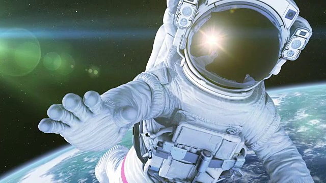 宇航员在太空中视频素材
