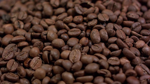 咖啡豆的特写图案，可以用作背景视频素材