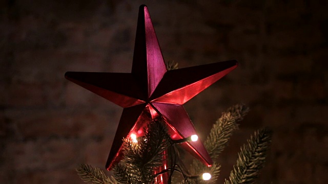 大红星在圣诞树上视频下载