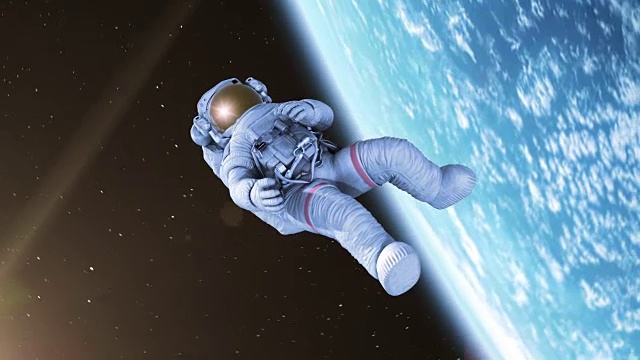 在太空中旋转的宇航员视频素材