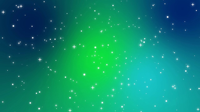 闪烁的白光粒子在绿蓝色渐变背景上移动视频下载