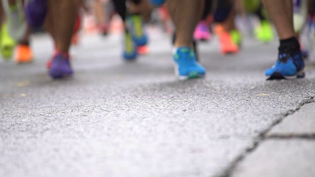 慢动作的马拉松运动员视频下载