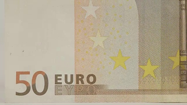 50欧元纸币背面的细节视频下载