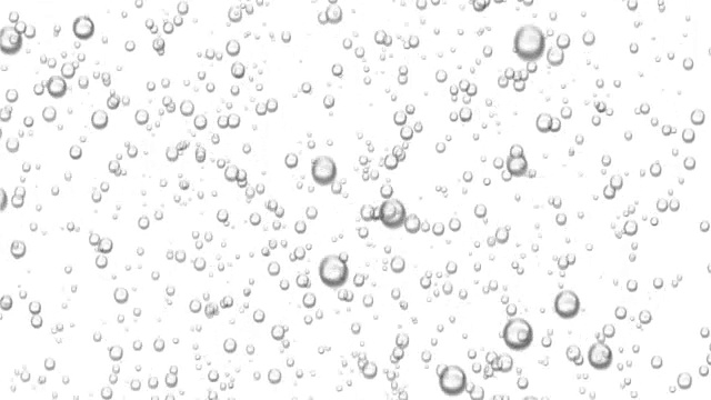 美丽的水泡泡上升。可循环的3d动画闪闪发光的水在白色和黑色的背景。HD 1080。视频下载