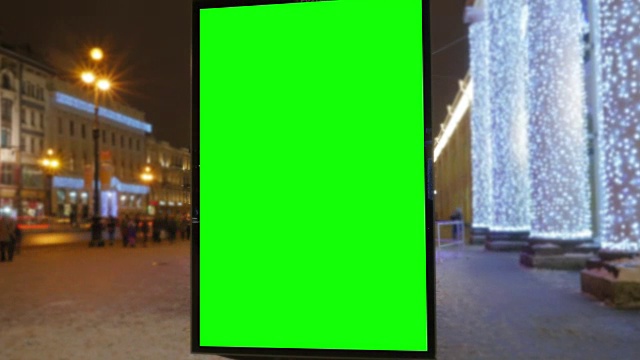 一个有绿色屏幕的广告牌视频素材