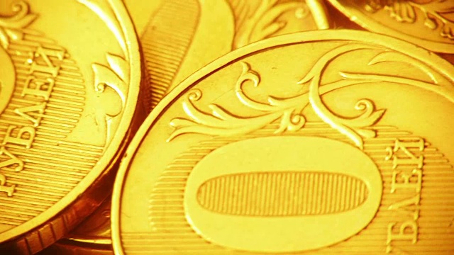 金色的硬币。视频下载