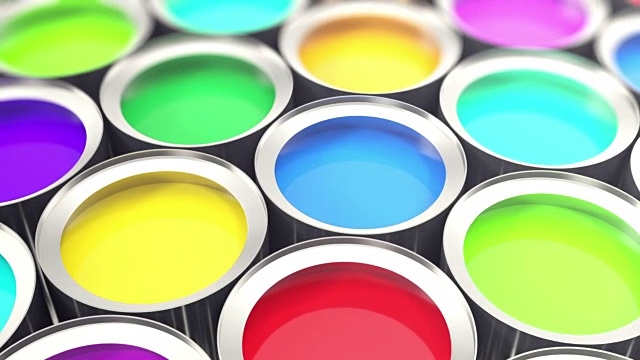罐漆，锡金属罐组用彩色涂料染料，可循环使用。三维动画视频下载