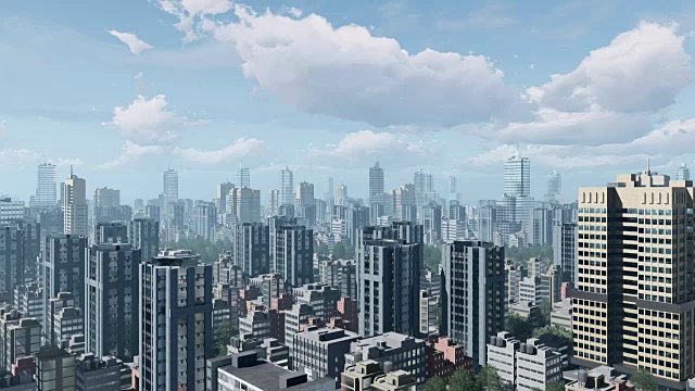 城市市中心和时间流逝云天空视频素材