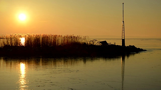 巴拉顿湖日落，匈牙利视频下载