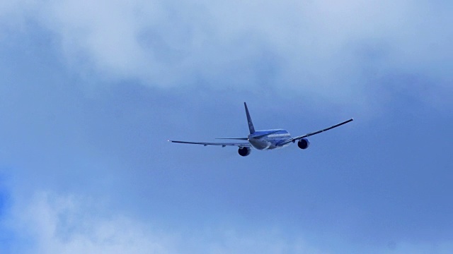 喷气式飞机在蓝天中飞行视频素材