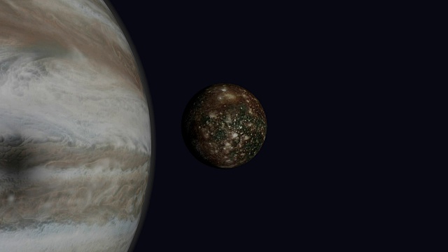 Callisto和木星。视频素材