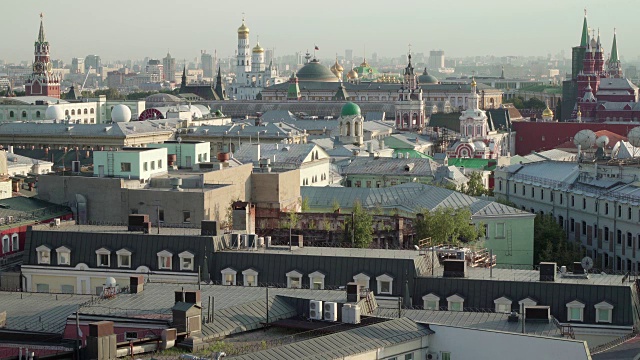 俄罗斯权力概念莫斯科克里姆林宫全景鸟瞰图视频素材