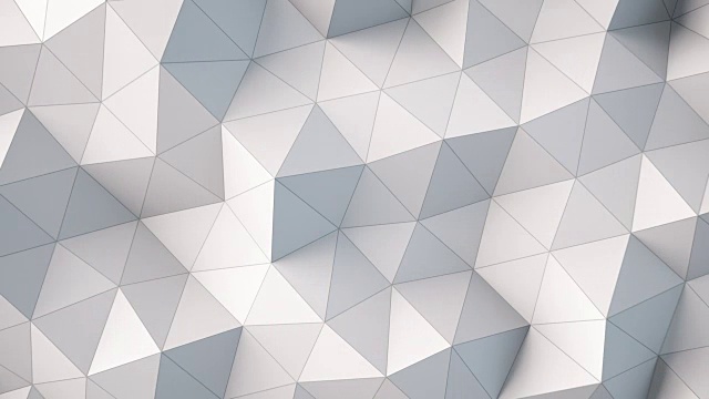 白色多边形几何曲面。计算机生成无缝循环的抽象运动背景。视频素材