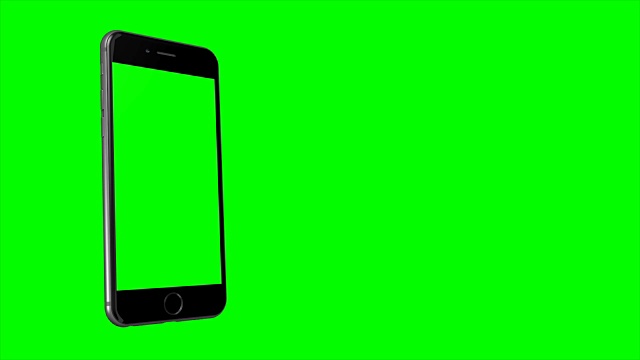 4 k的视频。智能手机打开绿色背景。易于定制的绿色屏幕。计算机生成图像。视频素材