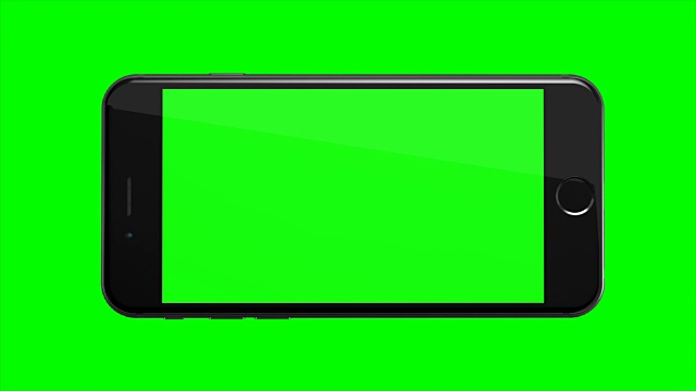 4 k的视频。智能手机缩小与绿色背景。易于定制的绿色屏幕。计算机生成图像。视频素材