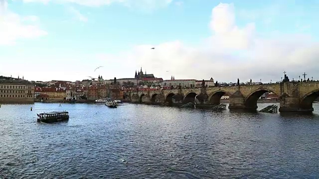 查尔斯桥和布拉格城堡视频下载
