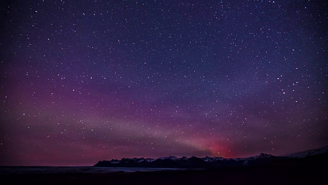 时间流逝-美丽的北极光在冰岛的冬天- 4K视频素材