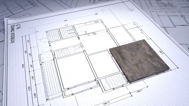 建筑绘图改变了3D房屋内部。视频素材