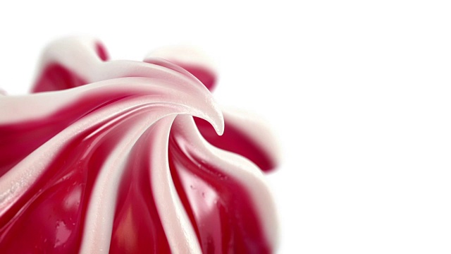冰淇淋在白色背景上慢慢旋转360度视频素材