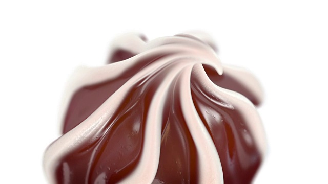 冰淇淋在白色背景上慢慢旋转360度视频素材