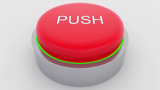 红色的大按钮，上面写着正在按。概念FullHD剪辑视频下载