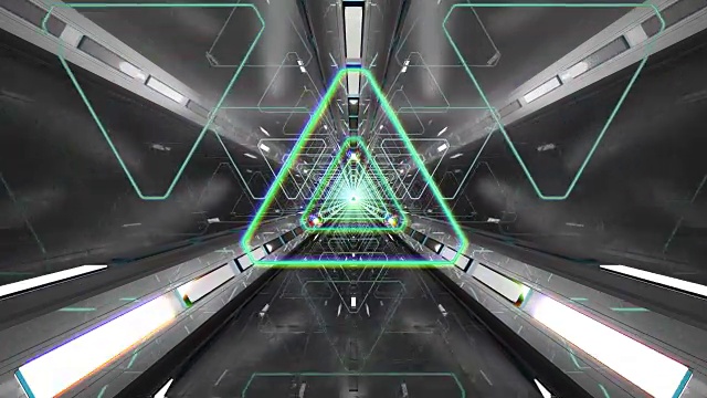 VJ环三角形3D隧道视频素材