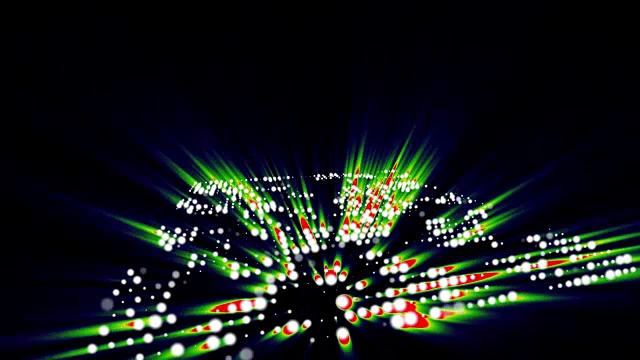 三维微处理器中抽象的绿点和发光灯视频素材