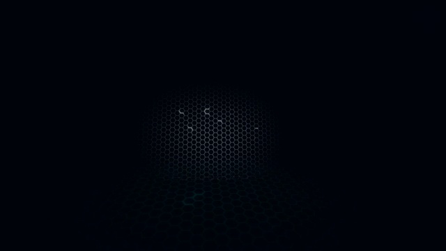蜂窝状图案与灯光效果在黑暗的背景视频素材