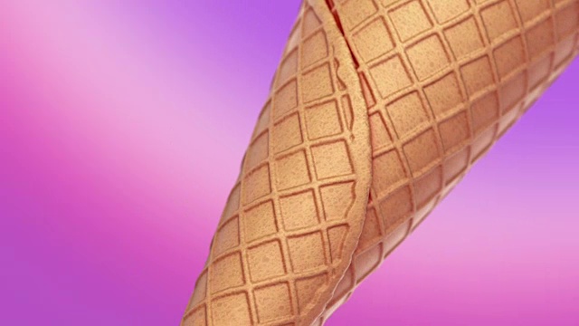粉红色背景上的冰淇淋。逼真的3 d动画视频素材